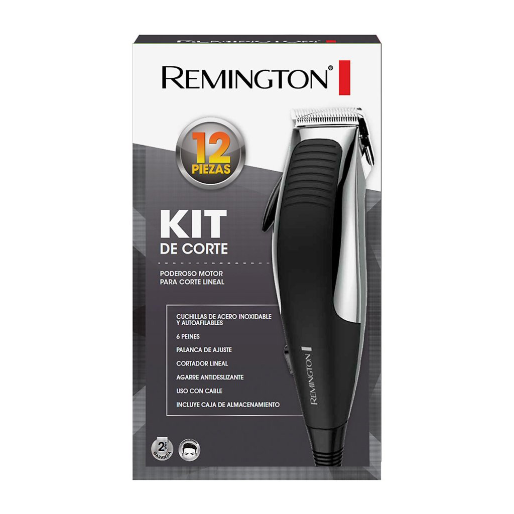 Remington cortadora de cabello alambrica inox autoafilable cromada negro HC1080A-110F - 1