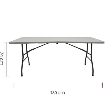 Mesa plegable tipo valija para 6 personas