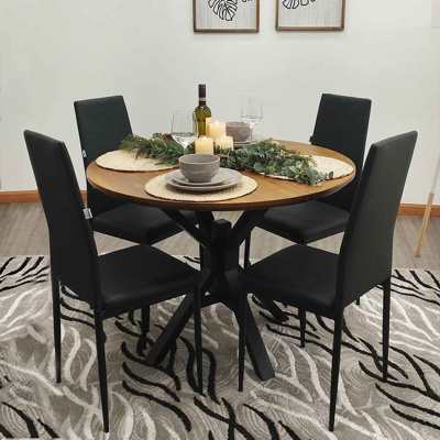 Mesa comedor redonda 105cm pata negra