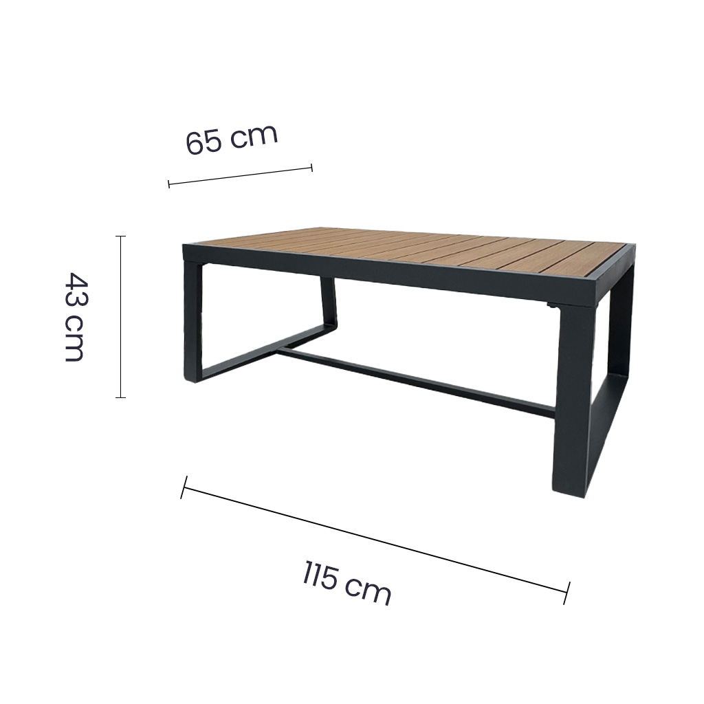 Juego de sala con mesa de aluminio