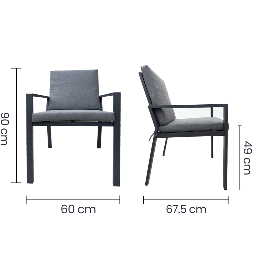 Comedor de aluminio con 4 sillas