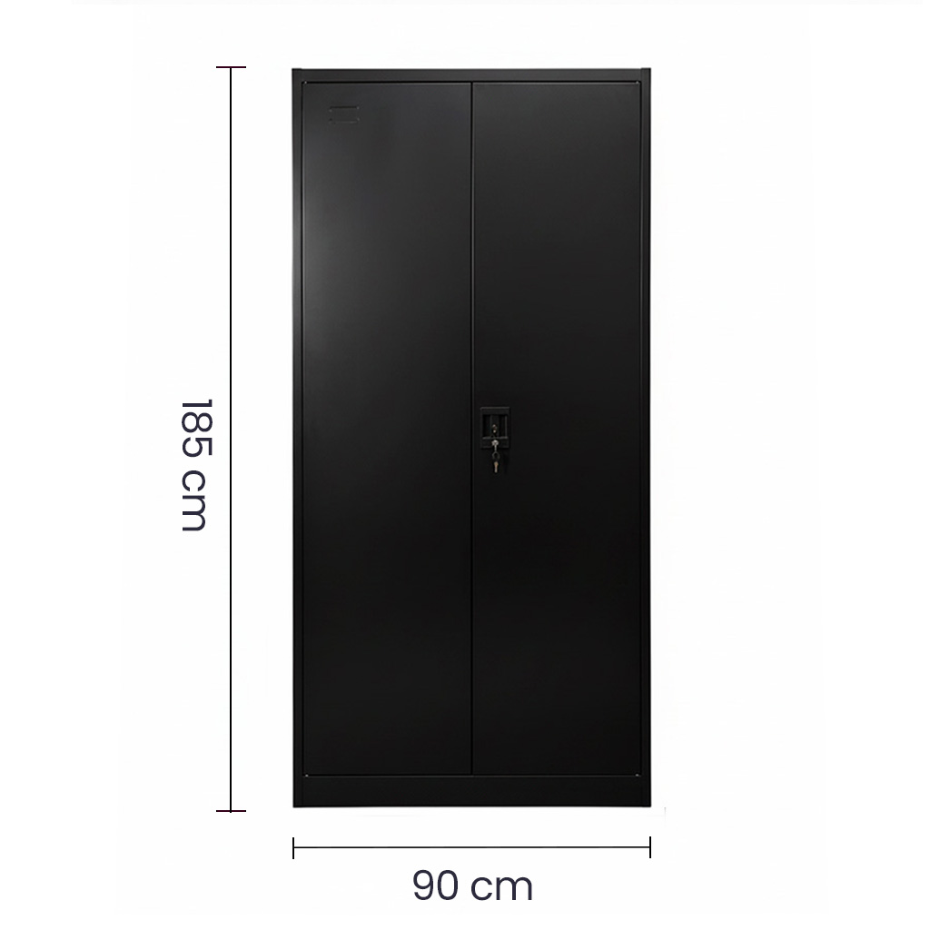 Armario metálico negro de 2 puertas