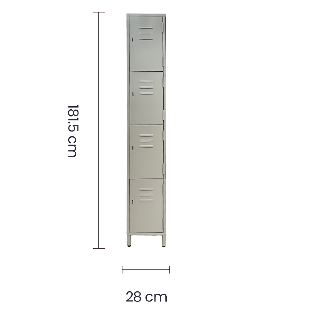 Locker metálico de 4 puertas o espacios con aldaba