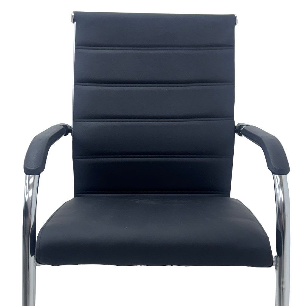 Silla de espera en vinilo negro