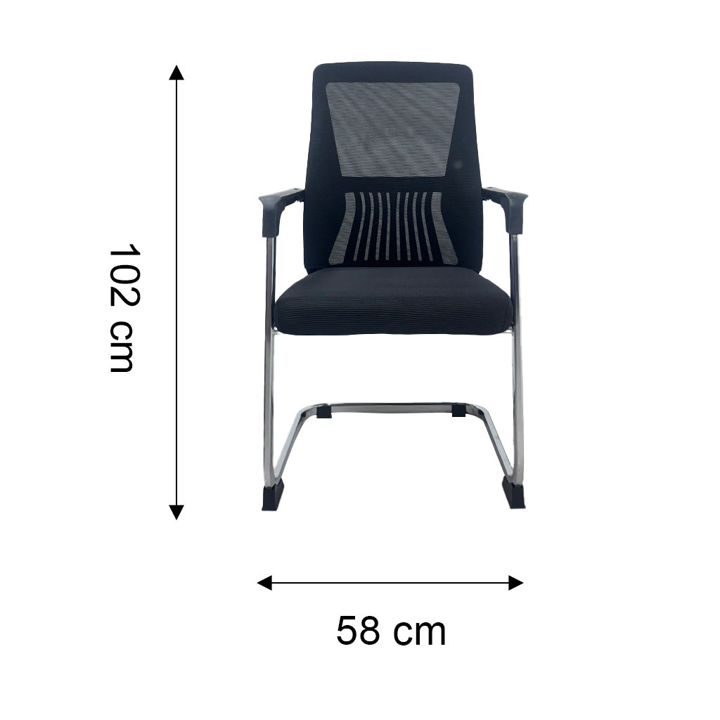 Silla de espera en malla negra
