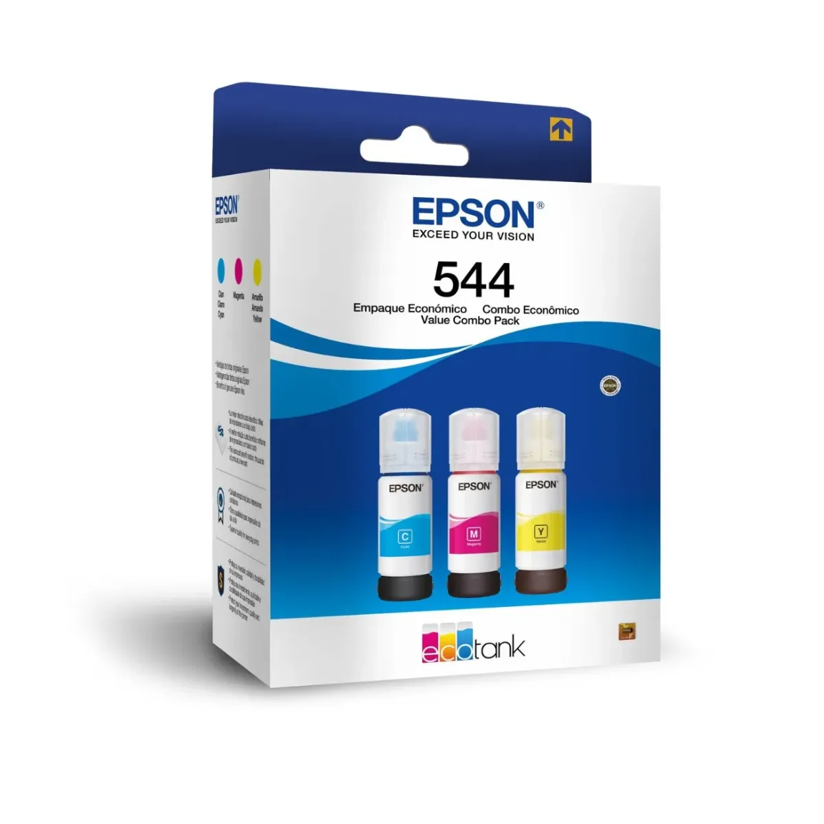 Epson botella de tinta T544 pack de 3 colores cian magenta y amarillo - T544520-3P - 1