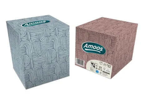 Amoos pañuelos faciales de papel desechable cubo cosmetico 70 X 2 capas caja de 24unds - F622701 - 1