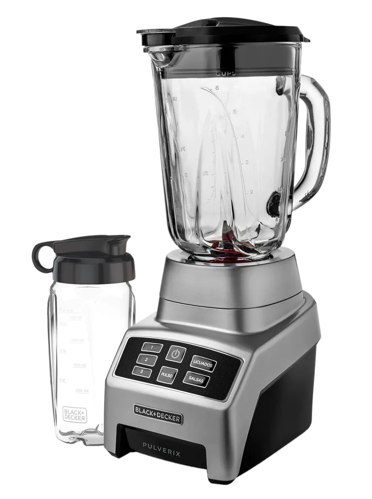 Black + Decker licuadora  3 veloc vridrio 1.5L 700w + vaso personal gris -  BL1840MS