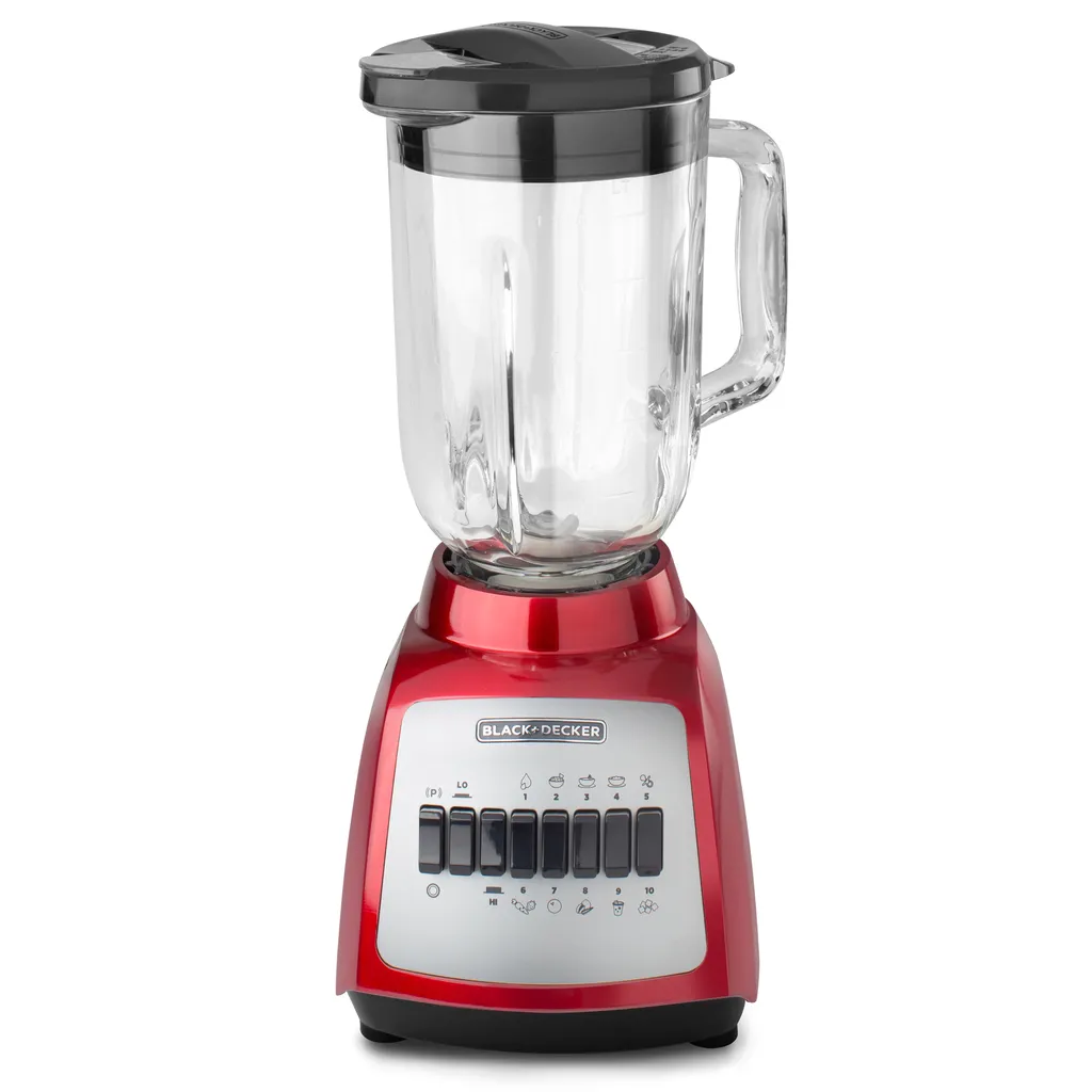 Black + Decker licuadora 10 veloc 550w vidrio 1.25L roja - BLBD210GSR