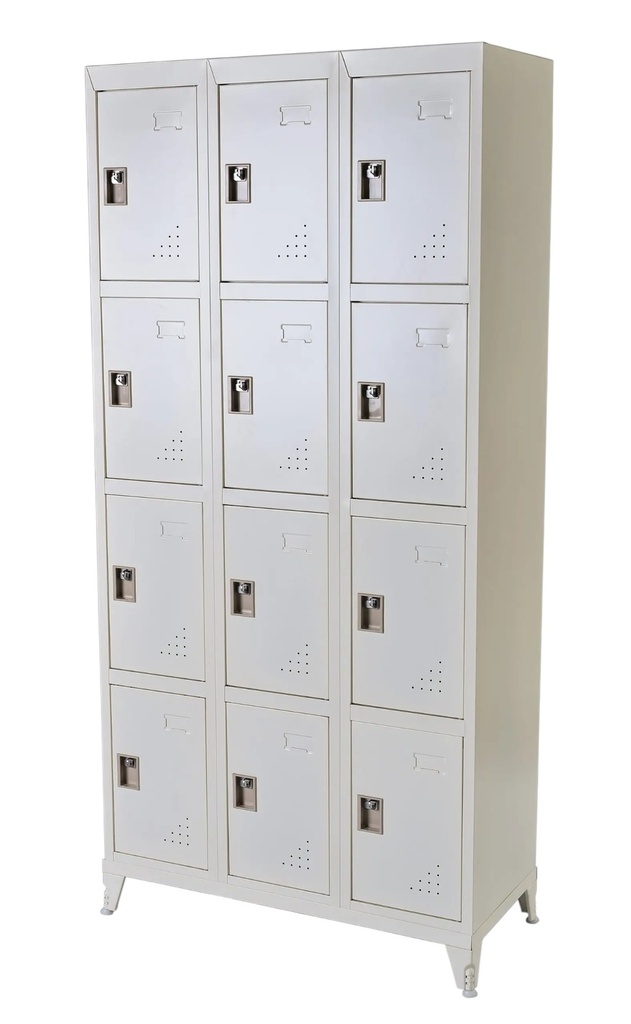 Locker metálico de 12 compartimientos color beige