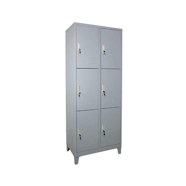 [MR-LK-34-GN] Locker metálico de 6 puertas o compartimientos con llave (Gris Nube)