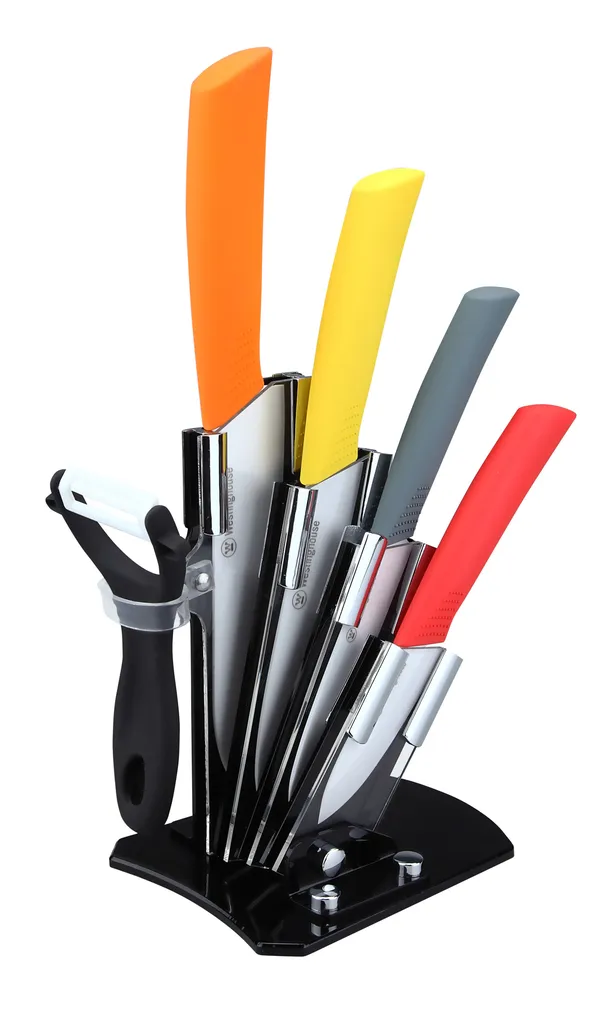 Westinghouse juego de bloques de cuchillos de ceramica mango colorido de agarre suave - WCKFS0001006