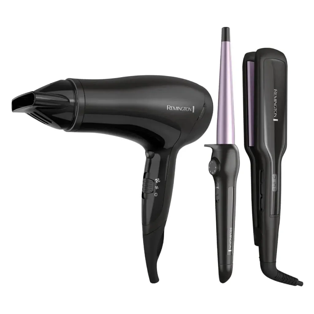 [DTF-BD00364] Remington combo alisadora, rizadora y secadora MegaPack Midnight Lilac 3pc-S5520-D3015MLF