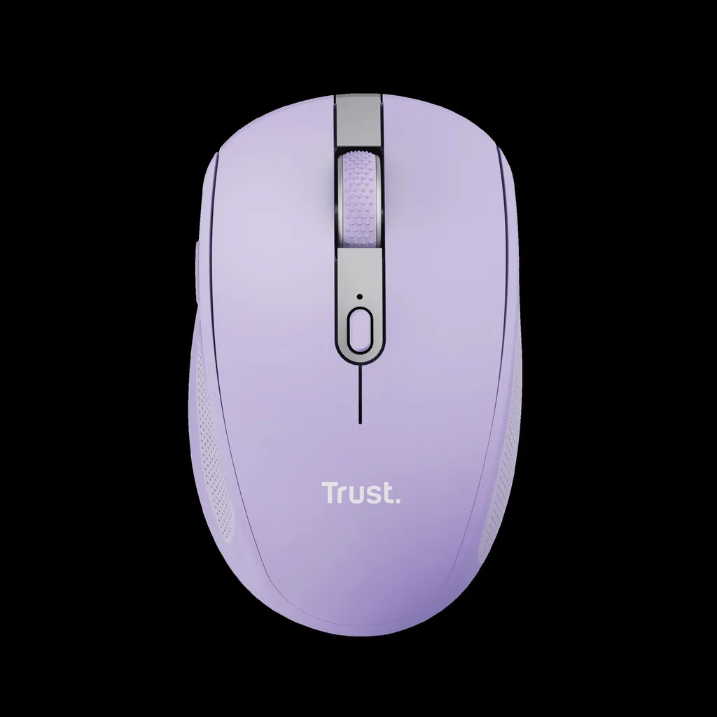 Trust mouse inalambrico recargable color lila silencioso - 25384