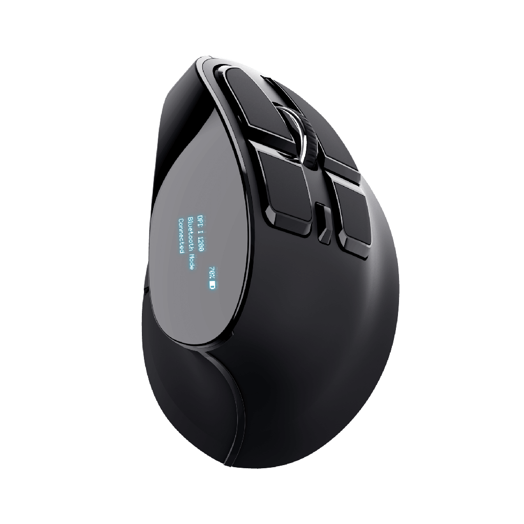 Trust mouse ergonomico inalambrico recargable color negro - 23731
