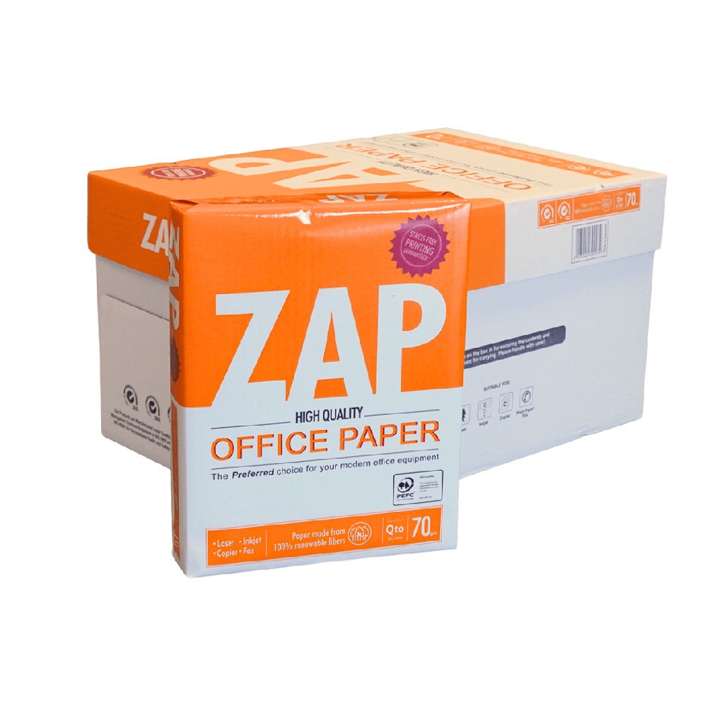 [DTF-ZA00001] Zap papel resma blancura 97% caja 10 und  8.5 X 11 500hjs 70 grs