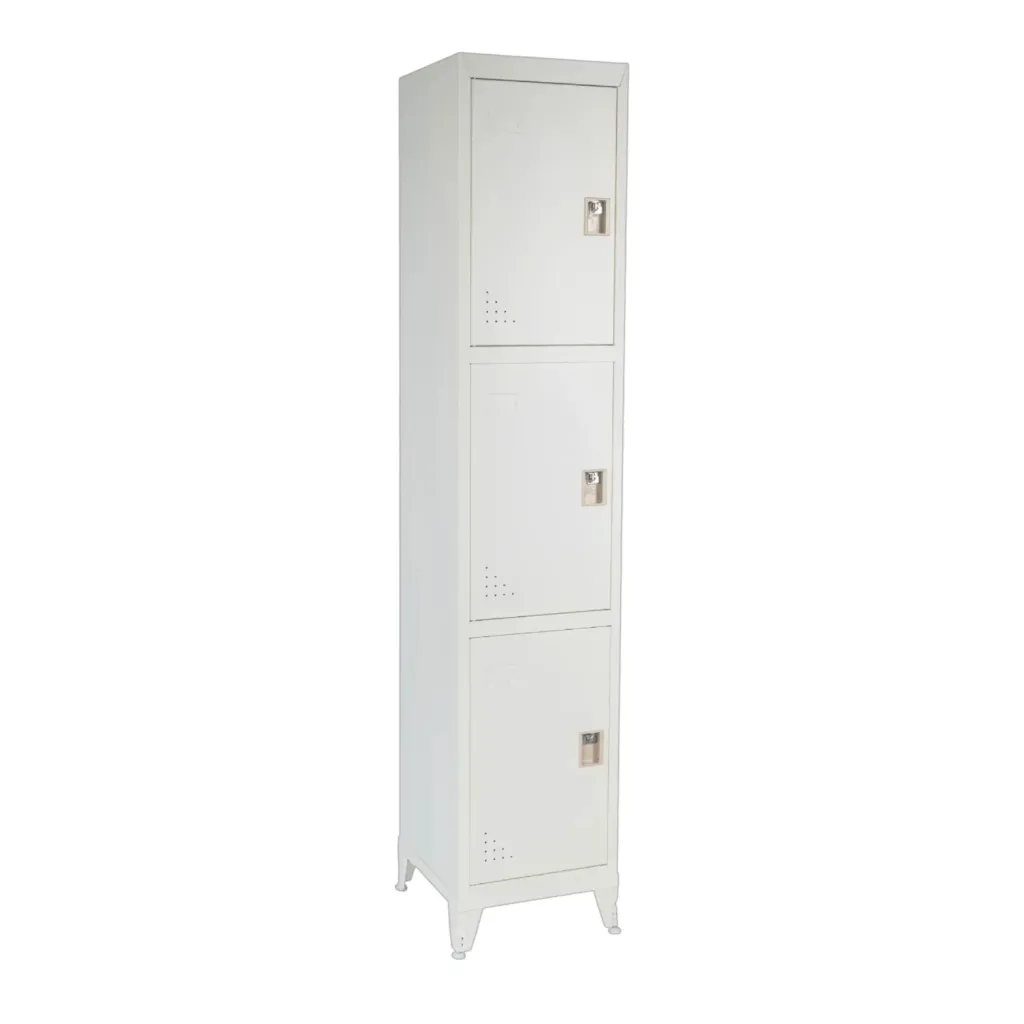 Locker Metálico Beige de 3 Puertas