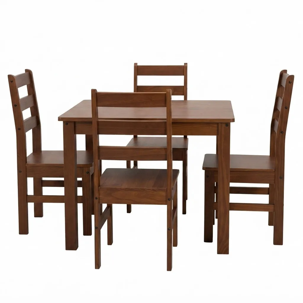 COMEDOR 4 SILLAS MADERA PINO