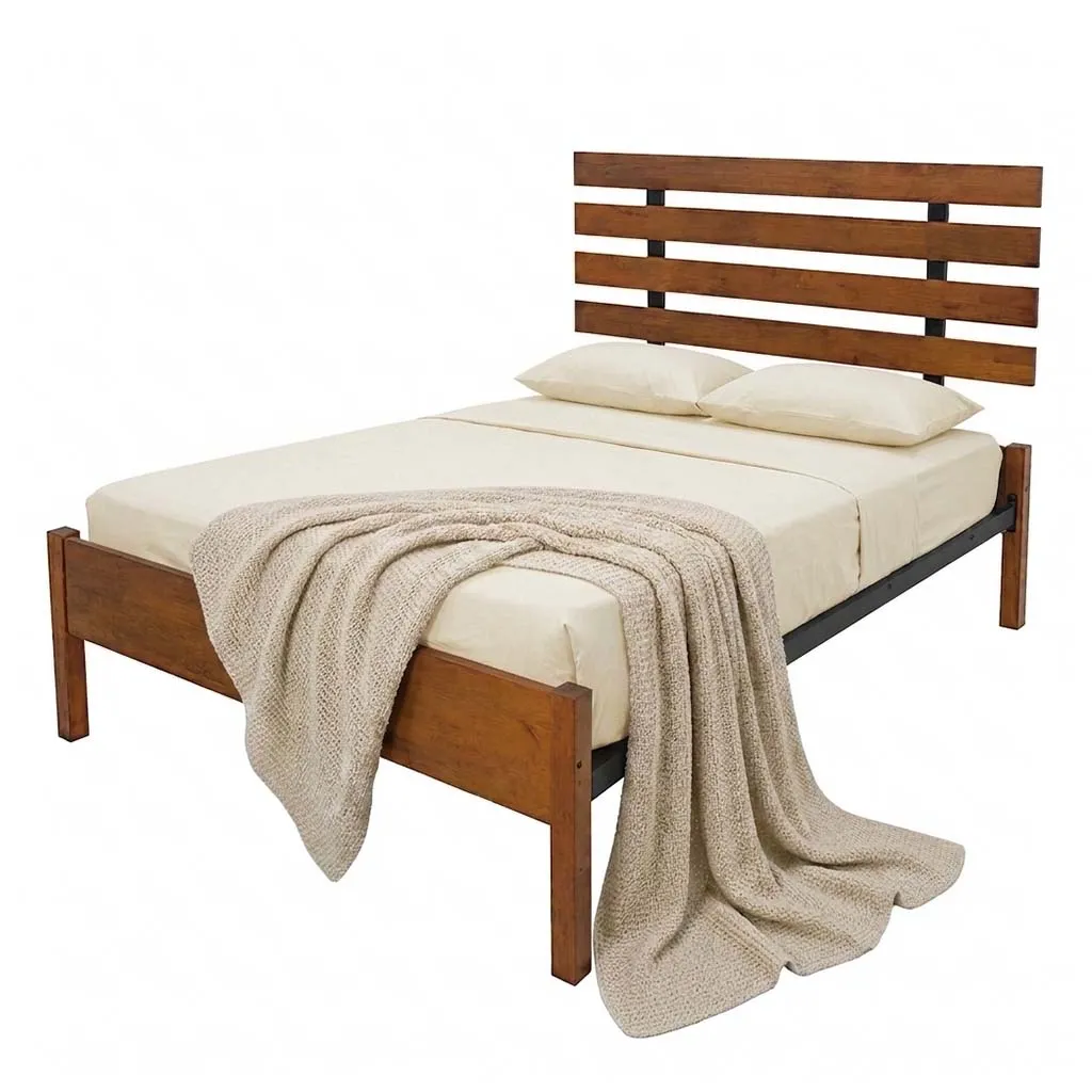 CAMA MATRIMONIAL RESPALDO MADERA
